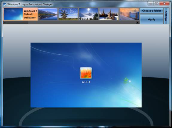 Windows 7 logon background changer